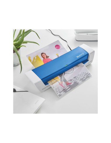Plastificadora leitz ilam home office din a4 2 rodillos hasta 125 mc color blanco azul