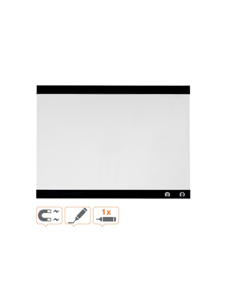 Pizarra blanca nobo magnetica con clip y accesorios 430x580 mm