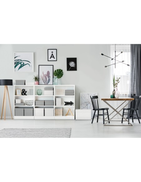 Caja almacenamiento esselte grande color blanco 510x355x305 mm pack de 3 unidades