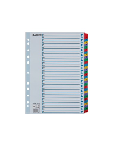 Separador numerico esselte cartulina 1 31 juego de 31 separadores din a4 multitaladro