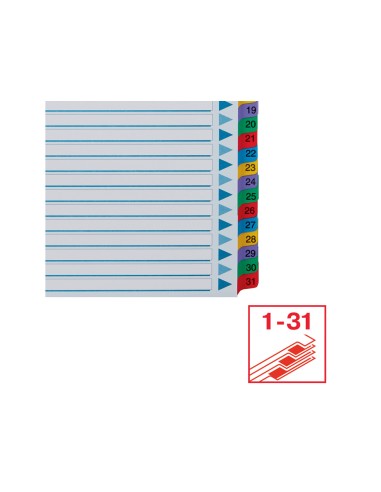 Separador numerico esselte cartulina 1 31 juego de 31 separadores din a4 multitaladro