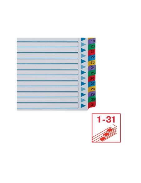 Separador numerico esselte cartulina 1 31 juego de 31 separadores din a4 multitaladro