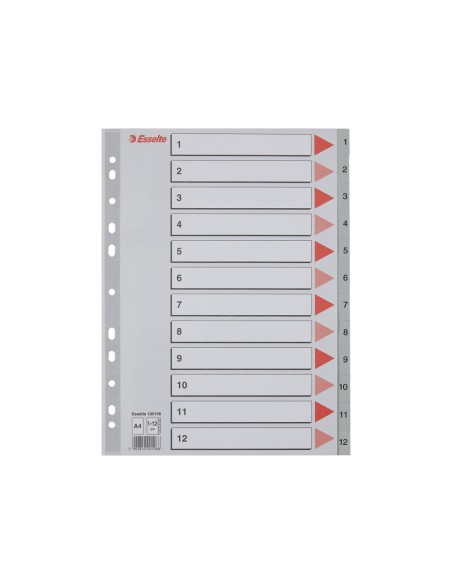 Separador numerico esselte cartulina 1 12 juego de 12 separadores folio multitaladro