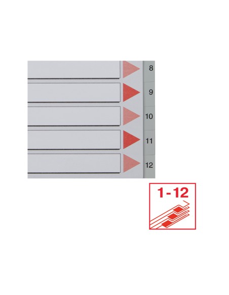 Separador numerico esselte cartulina 1 12 juego de 12 separadores folio multitaladro
