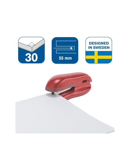 Grapadora rapid f16 capacidad 30 hojas usa grapas 24 6 y 26 6 color rojo
