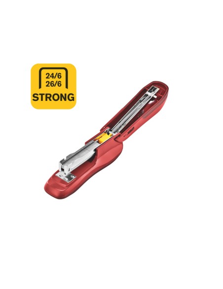 Grapadora rapid f16 capacidad 30 hojas usa grapas 24 6 y 26 6 color rojo