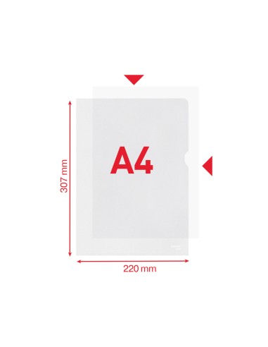 Carpeta dossier unero esselte din a4 polipropileno piel de naranja 80 mc transparente bolsa de 100 unidades