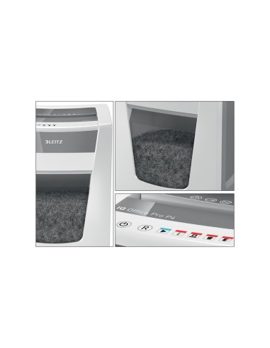 Destructora de documentos leitz iq office pro p4 blanco plata