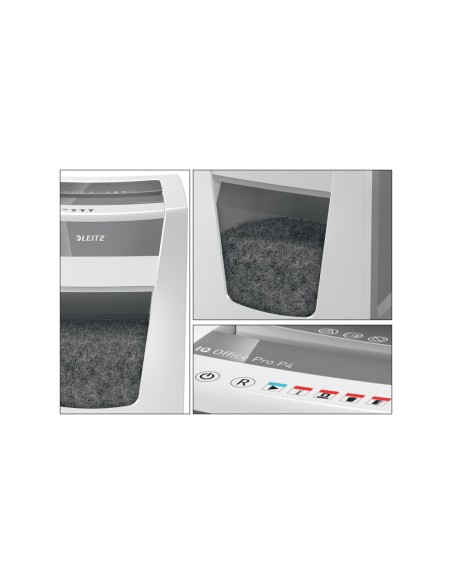 Destructora de documentos leitz iq office pro p4 blanco plata