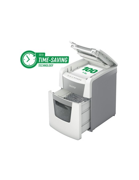Destructora de documentos leitz iq auto para pequena oficina 100 p5 blanca Destructora de documentos leitz iq auto para pequena oficina 100 p5 blanca