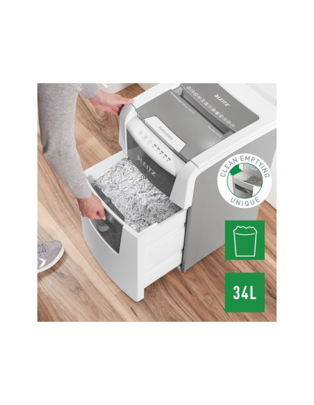 Destructora de documentos leitz iq auto para pequena oficina 100 p5 blanca Destructora de documentos leitz iq auto para pequena oficina 100 p5 blanca