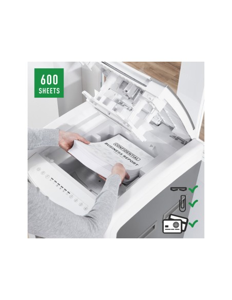 Destructora de documentos leitz iq auto office pro 600 p5 blanca Destructora de documentos leitz iq auto office pro 600 p5 blanca