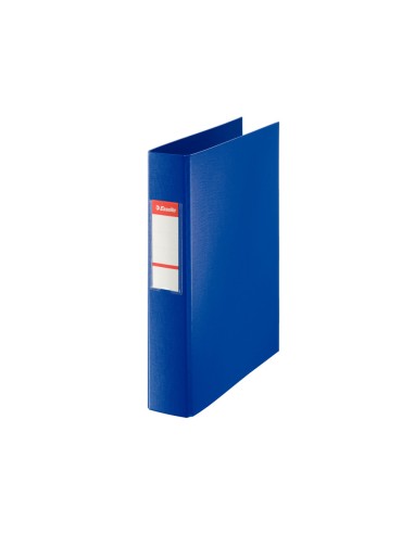 Carpeta esselte 4 anillas 40 mm folio plastico forrado con tarjetero color azul
