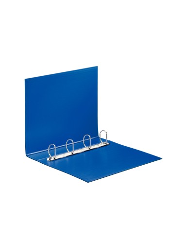 Carpeta esselte 4 anillas 40 mm folio plastico forrado con tarjetero color azul