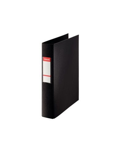 Carpeta esselte 2 anillas 40 mm folio plastico forrado con tarjetero color negro