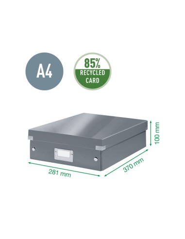 Caja almacenamiento leitz click store mediana color negro 280x100x370 mm