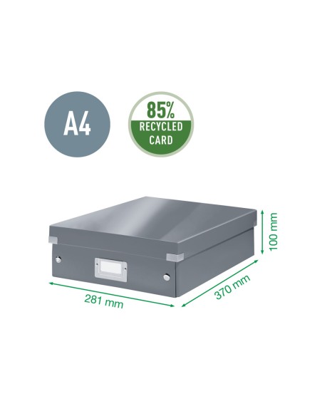 Caja almacenamiento leitz click store mediana color negro 280x100x370 mm