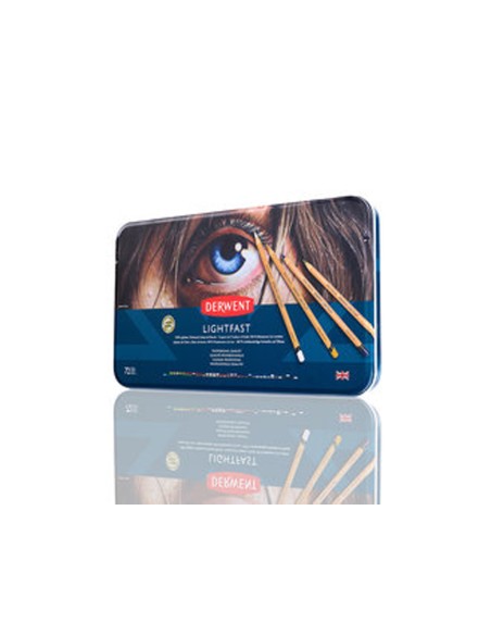 Lapices de colores derwent lightfast caja metalica 72 unidades colores surtidos