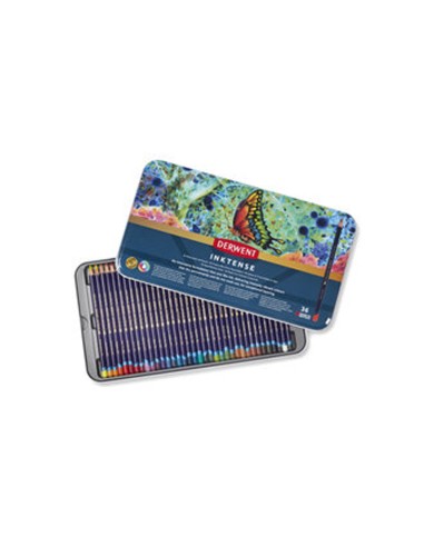 Lapices de colores derwent inktense caja metalica 36 unidades colores surtidos