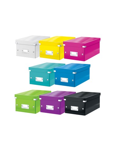 Caja almacenamiento leitz click store dvd box color negro 206x147x352 mm