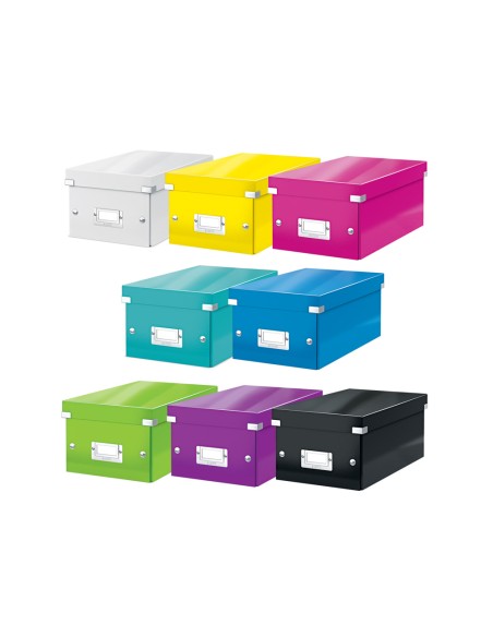 Caja almacenamiento leitz click store dvd box color negro 206x147x352 mm