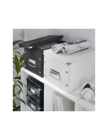 Caja almacenamiento leitz click store cubica grande color negro 320x360x310 mm