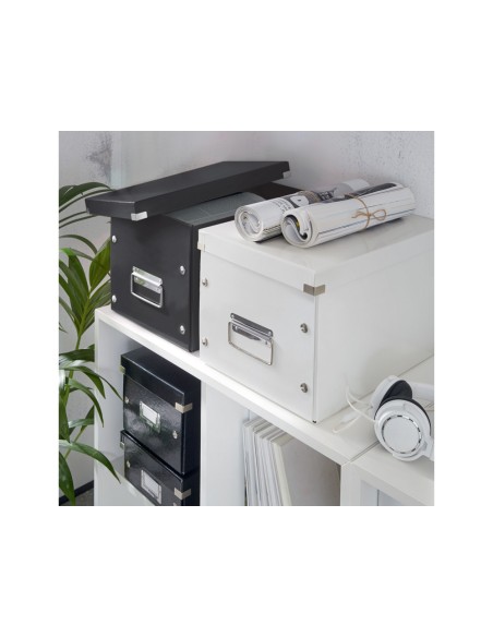 Caja almacenamiento leitz click store cubica grande color negro 320x360x310 mm