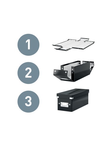 Caja almacenamiento leitz click store cubica grande color negro 320x360x310 mm