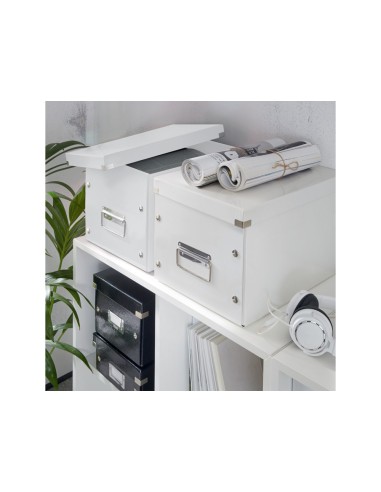 Caja almacenamiento leitz click store cubica grande color blanco 320x360x310 mm