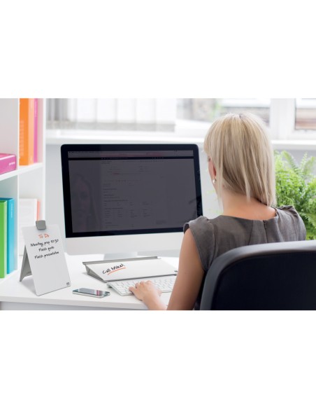 Bloc de notas sobremesa de cristal nobo diamond blanco 60x460x150 mm