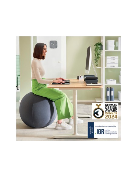 Balon de asiento leitz active sitzball antideslizante 65 cm color gris oscuro
