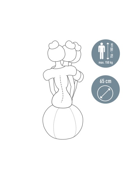 Balon de asiento leitz active sitzball antideslizante 65 cm color gris oscuro