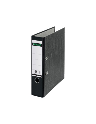 Archivador de palanca leitz co2 neutral carton jaspeado 180 din a4 lomo 80 mm negro