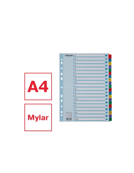 Separador alfabetico esselte cartulina mylar a z din a4 multitaladro