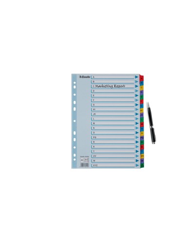 Separador alfabetico esselte cartulina mylar a z din a4 multitaladro