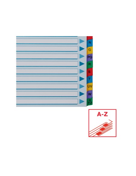 Separador alfabetico esselte cartulina mylar a z din a4 multitaladro
