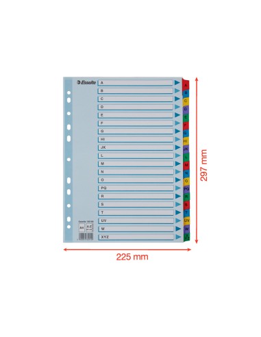 Separador alfabetico esselte cartulina mylar a z din a4 multitaladro