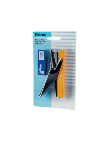 Grapadora petrus majorette de tenaza 205 capacidad 10 hojas 1 caja grapas n 202