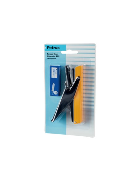 Grapadora petrus majorette de tenaza 205 capacidad 10 hojas 1 caja grapas n 202