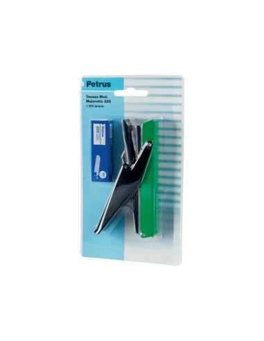 Grapadora petrus majorette de tenaza 205 capacidad 10 hojas 1 caja grapas n 202