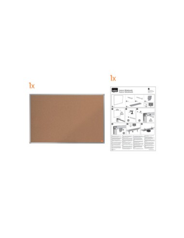 Tablero de anuncios nobo essence corcho marco aluminio 1200x900 mm