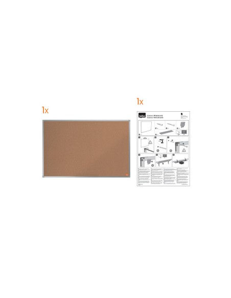 Tablero de anuncios nobo essence corcho marco aluminio 2000x1000 mm Tablero de anuncios nobo essence corcho marco aluminio 2000x1000 mm