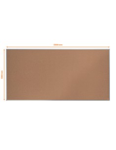 Tablero de anuncios nobo essence corcho marco aluminio 2000x1000 mm