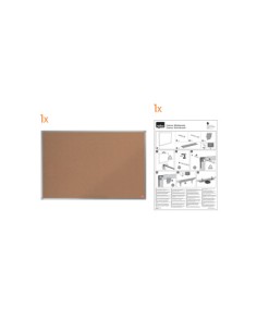 Tablero de anuncios nobo essence corcho marco aluminio 1500x1000 mm