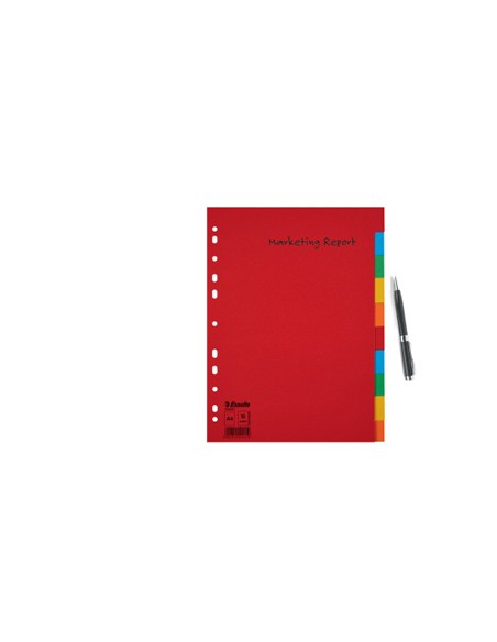 Separador esselte cartulina juego de 10 separadores folio multitaladro