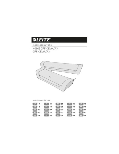Plastificadora leitz ilam home office din a4 hasta 125 mc
