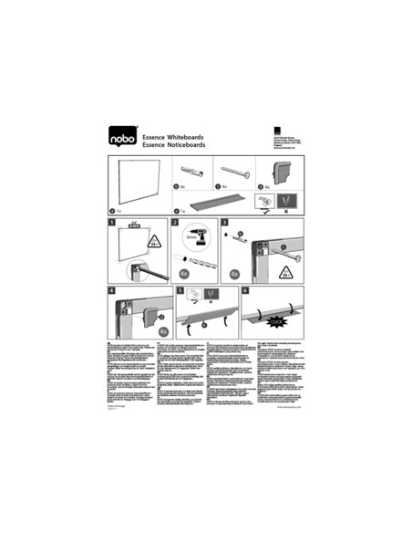 Pizarra blanca nobo essence melamina 2400x1200 mm