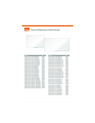 Pizarra blanca nobo essence melamina 1800x1200 mm