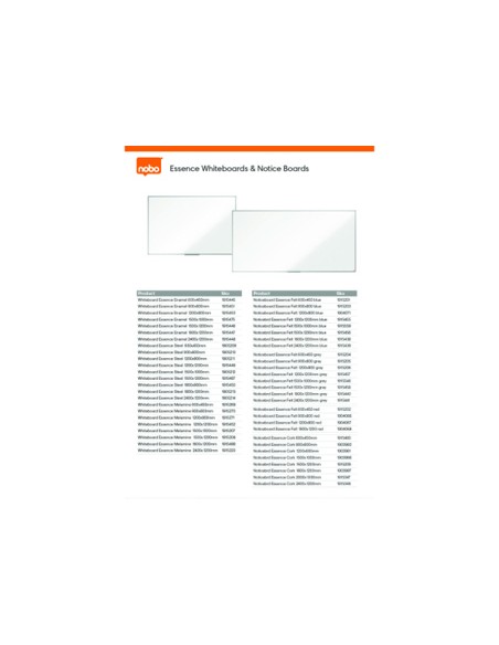 Pizarra blanca nobo essence melamina 1800x1200 mm
