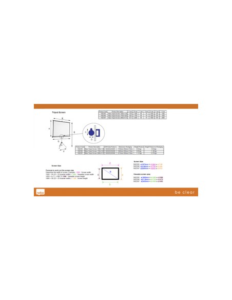 Pantalla nobo mural para proyeccion blanco mate 2400x1813 mm Pantalla nobo mural para proyeccion blanco mate 2400x1813 mm